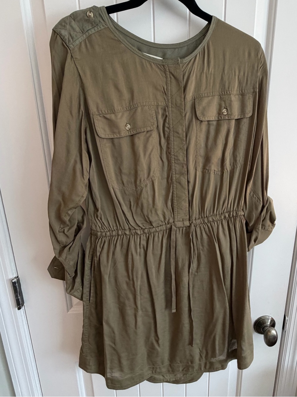 Lucky Brand Olive Green Utility Shirt Dress